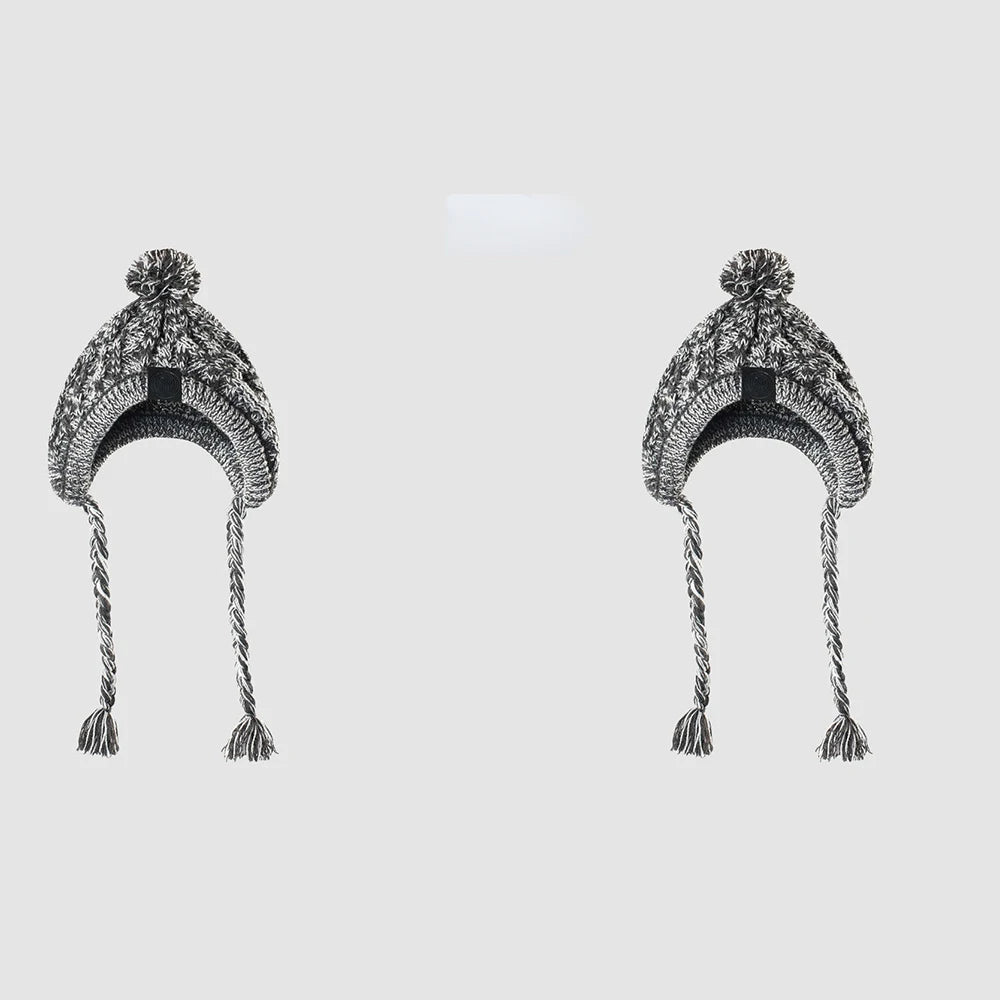 Dualpet Warm Dog Hats Knitting Windproof Hat for Dogs Cats French Bulldog Chihuahua Winter Fluffy Ball Cap Pet Accessories S M L