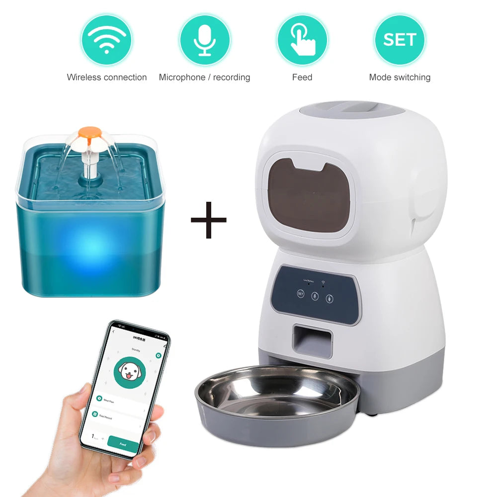 PetTech Smart Automatic Pet Feeder and Water Fountain