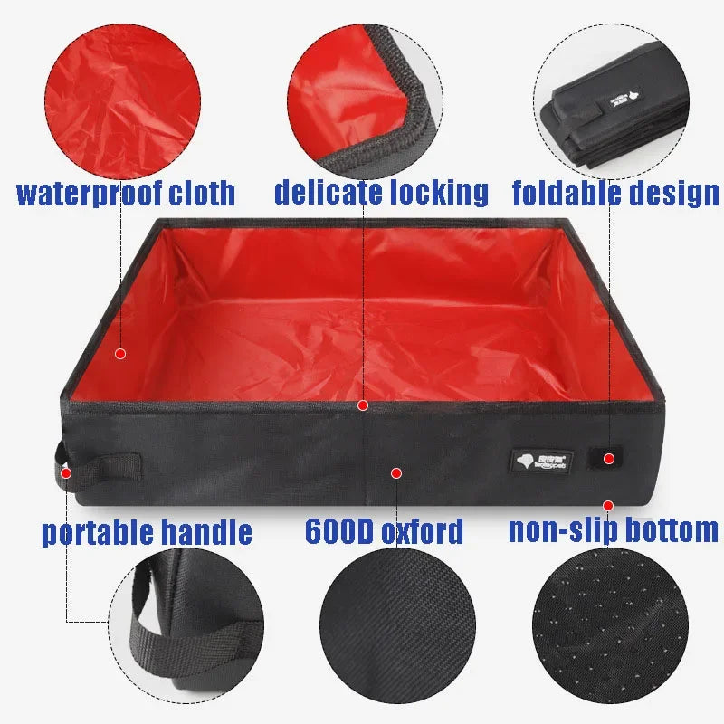 Waterproof Outdoor Foldable Cat Litter Box Dog Toilet Tray Folding Cat Litter Bedpans Portable Travel Car Pet Cat Litter Boxes