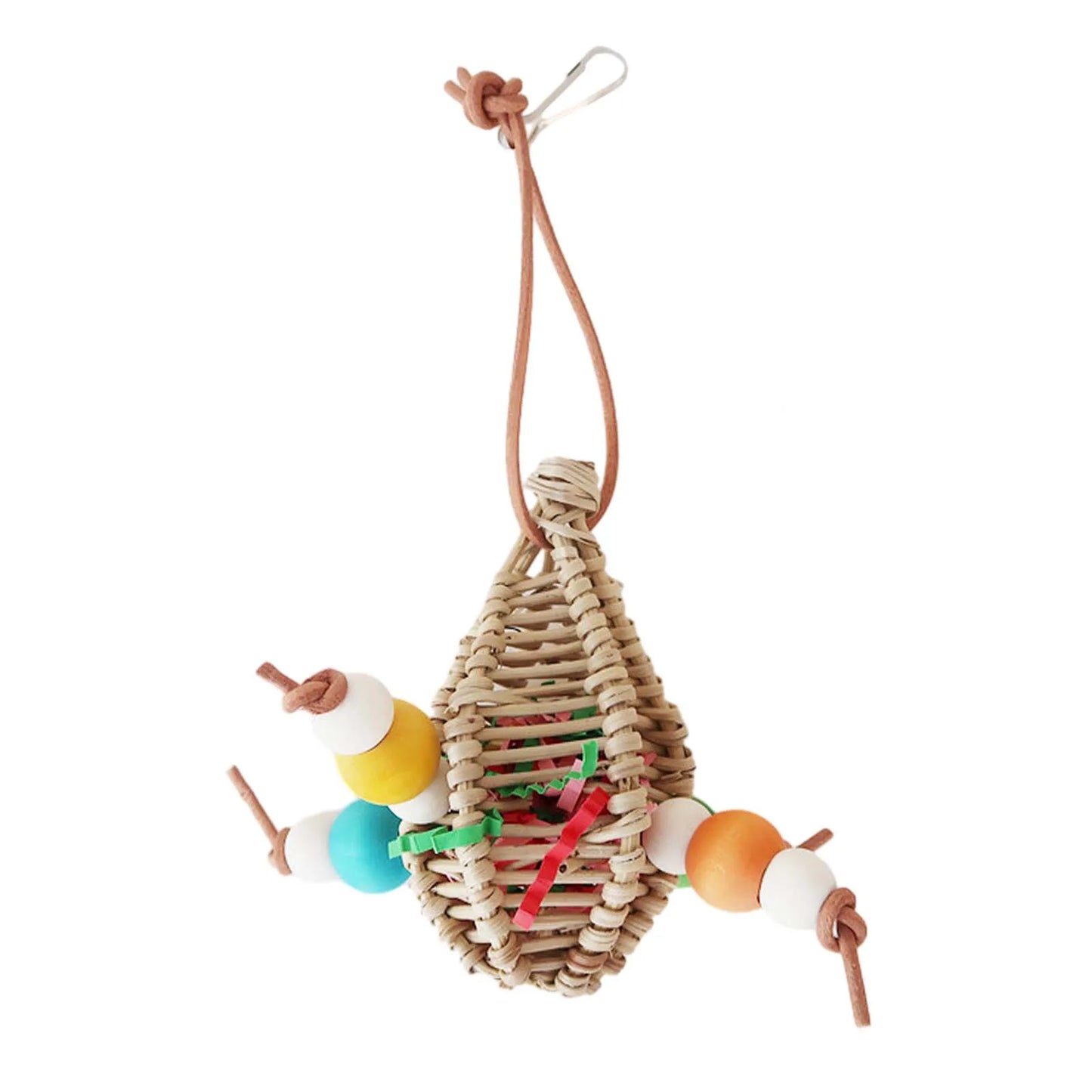 FeatherJoy Parrot Chew Toy With Turntable Stand And Hanging Toys - Interactive Enrichment For Cage