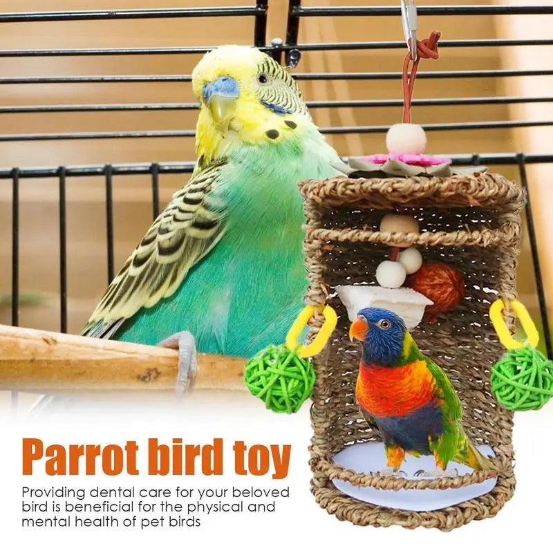 Parrot Habitat Cave Hang Tent Bird Parrot Sea Grass Tent Bird Parrot Sea Grass Tent Hideaway Bird Toy Parrot Chain Nest For