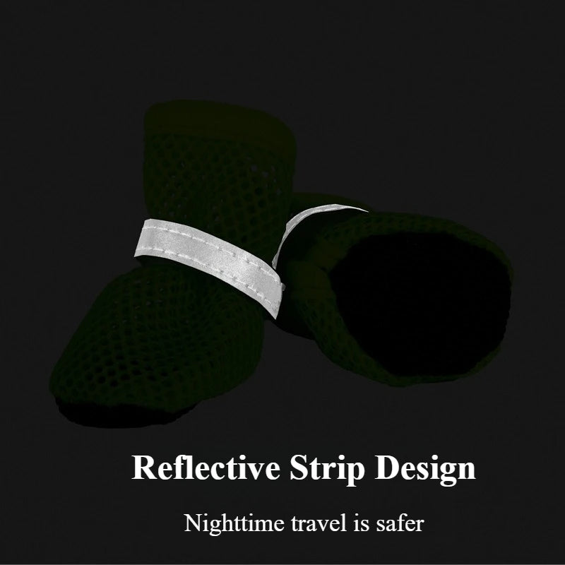 4PCS Summer Dog Shoes Breathable Anti-Slip Wear-Resistant Dog Outdoor Boots for Small Medium Dogs Cats Puppy Pet Accessories