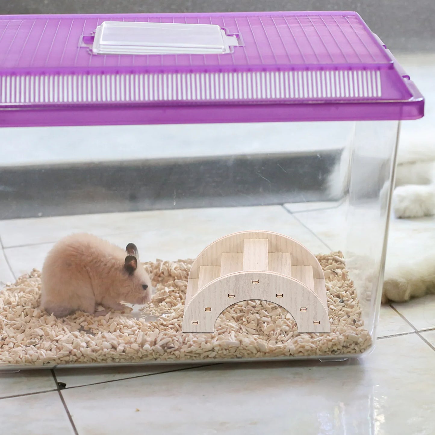 Wooden Hamster Bridge Small Animals Climb Playground Ladder for Hamsters Gerbils Chinchillas Rats Pet Climbing Bridge