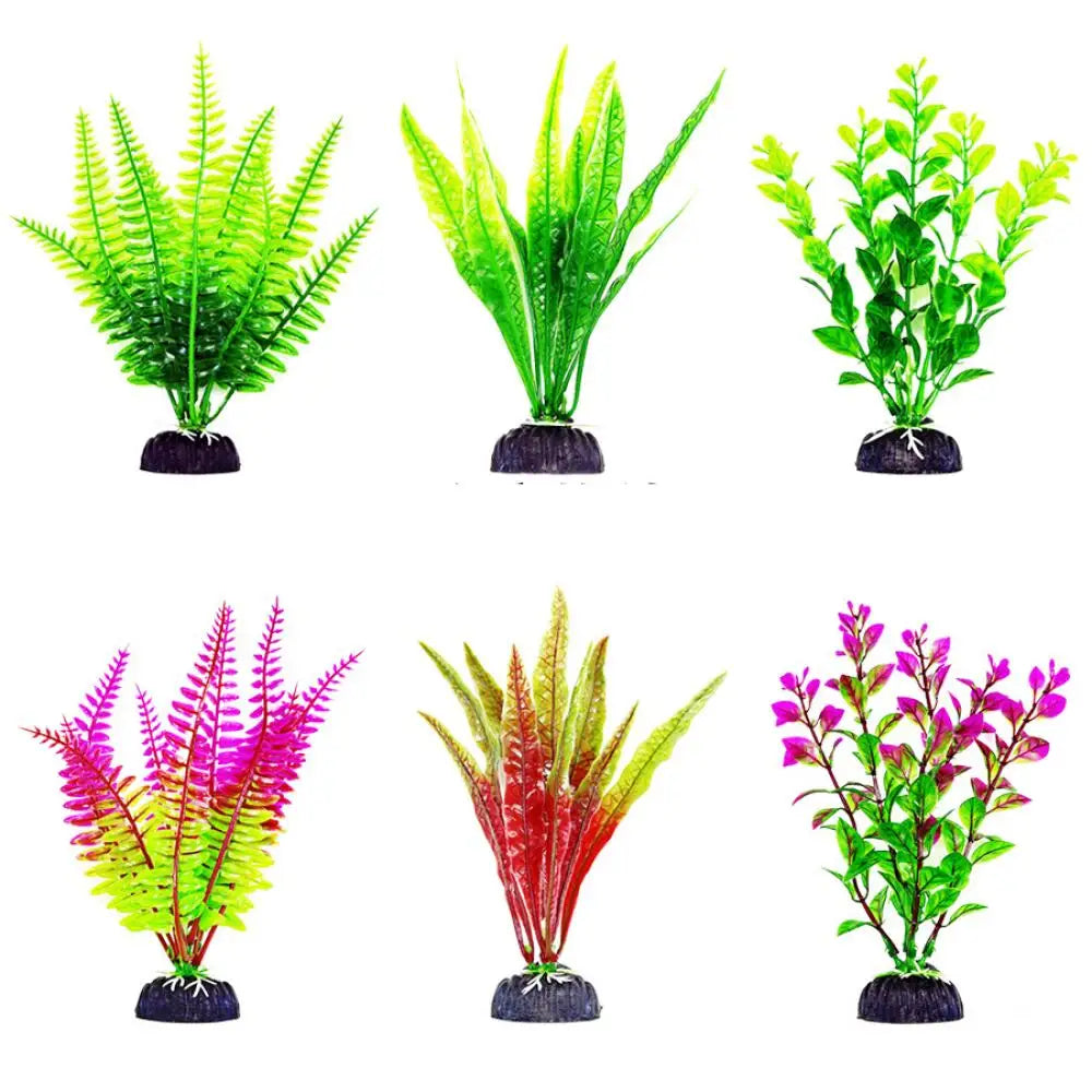 Artificial Plastic Aquarium Plants Seaweed, Realistic Landscape Ornament for Fish Tank Decor Aquarium Landscaping Accessories