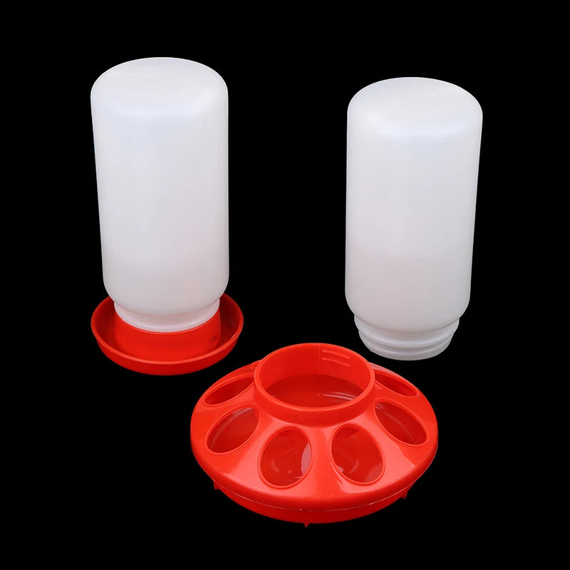 Plastic Poultry Feeder And Drinker Water Food Dispenser Automatic Chicken Birds Chick Waterer Feeding Bucket Container