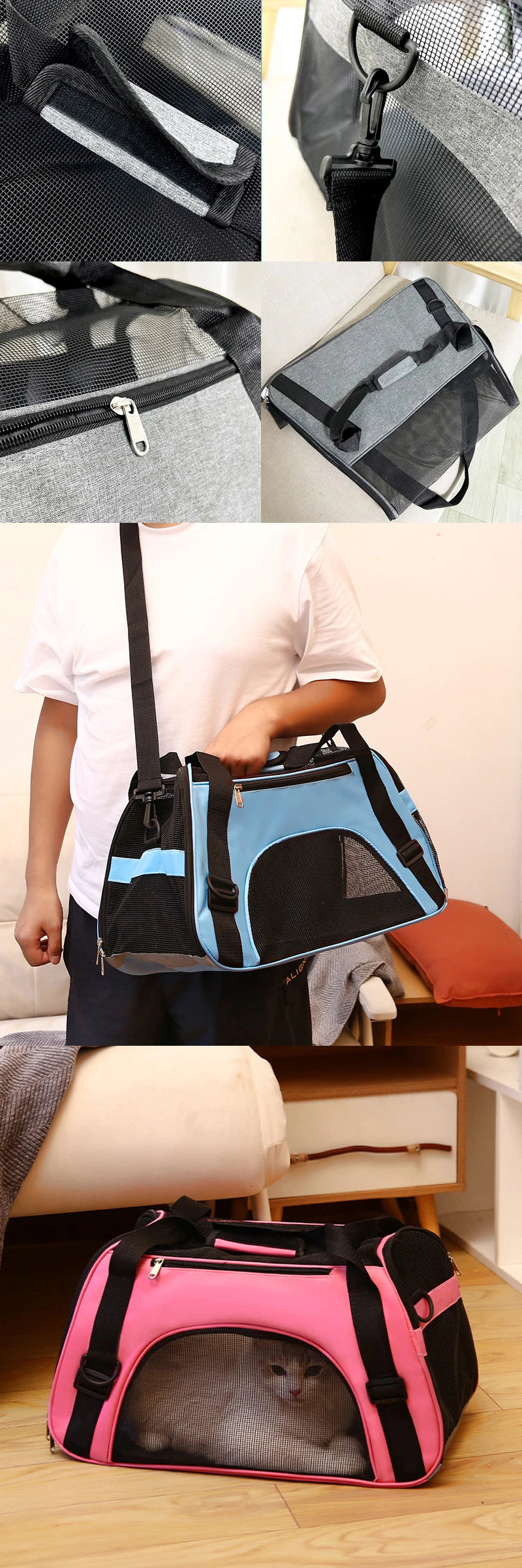 Pet Travel Bag, Airline Approved Luggage Bag, Pet Travel Carry Bag Suitable for Small Dogs, Cats and Puppies, Small Animals