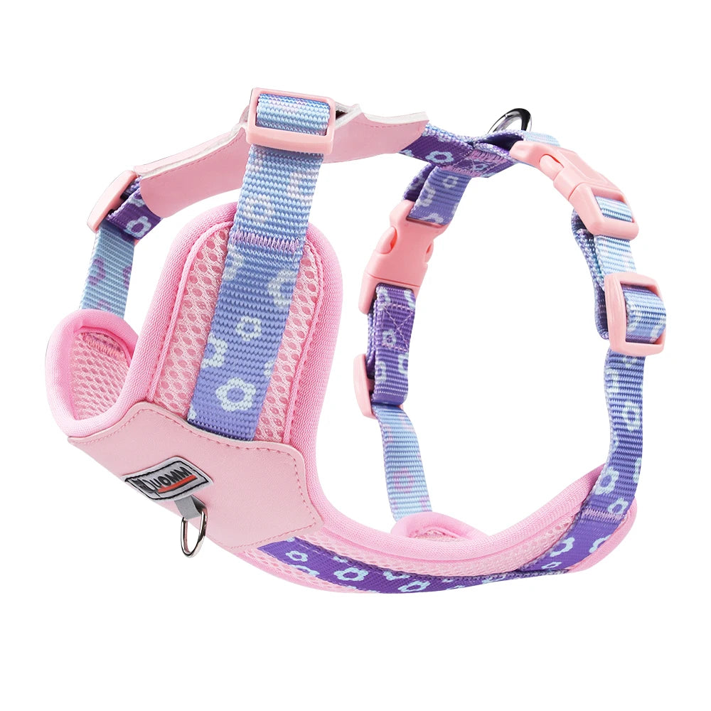 OODUDUOO Dog Harness and Leash Set Adjustable Pet Harness Vest For Small Medium Dogs Pet Collar Dog Chest Strap Outdoor Supplies