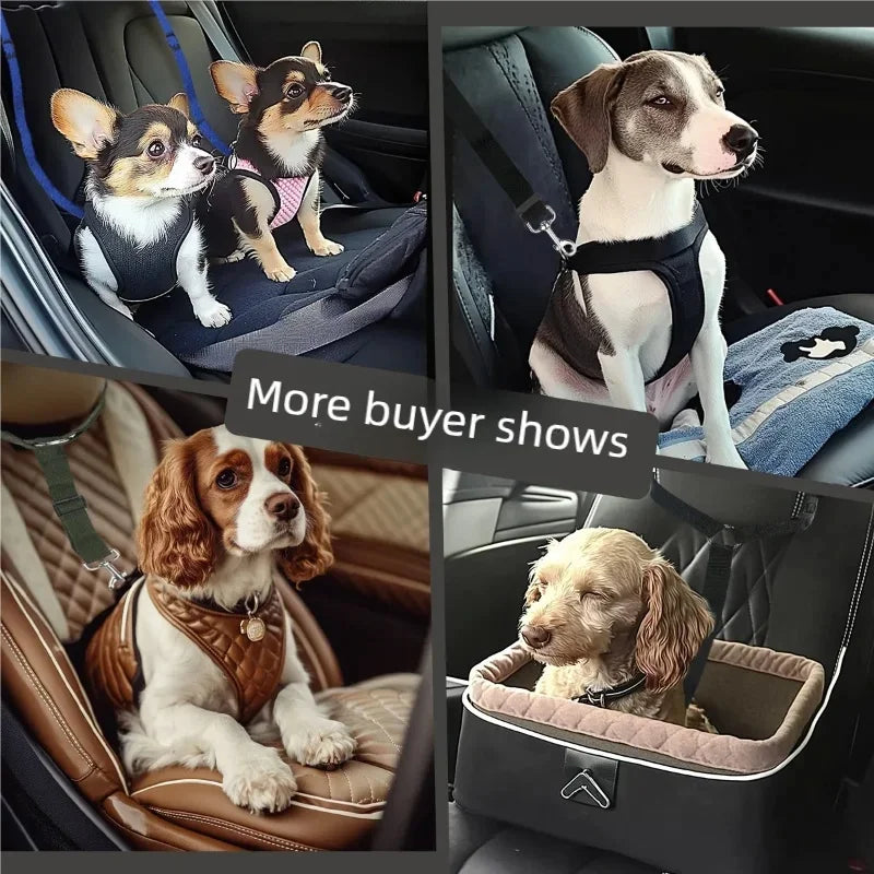 1PC Adjustable Pet Dog And Cat Seat Belt Safety Rope Car Headrest Restraint for Small Dogs Car Seat Belt Accessories