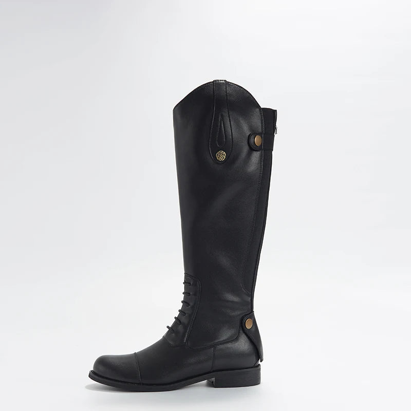Leather Knee High Equestrian Boots Durable Non Slip Zipper