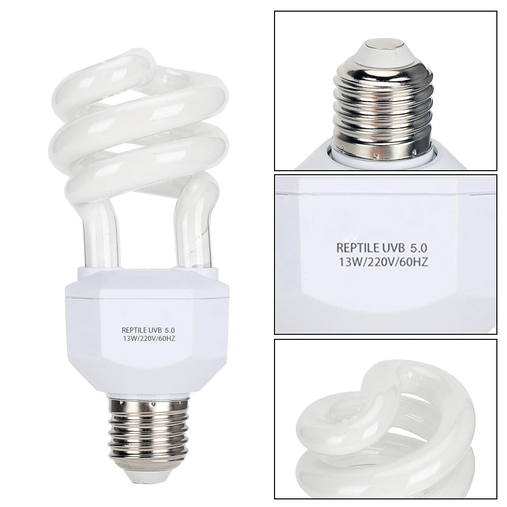 13W 220V Reptile UVB Energy Saving Lamps Tortoise Snake Lizard Light Bulb Reptile Lamp Reptile Light Bulb Reptile UVB Lamp Bulb