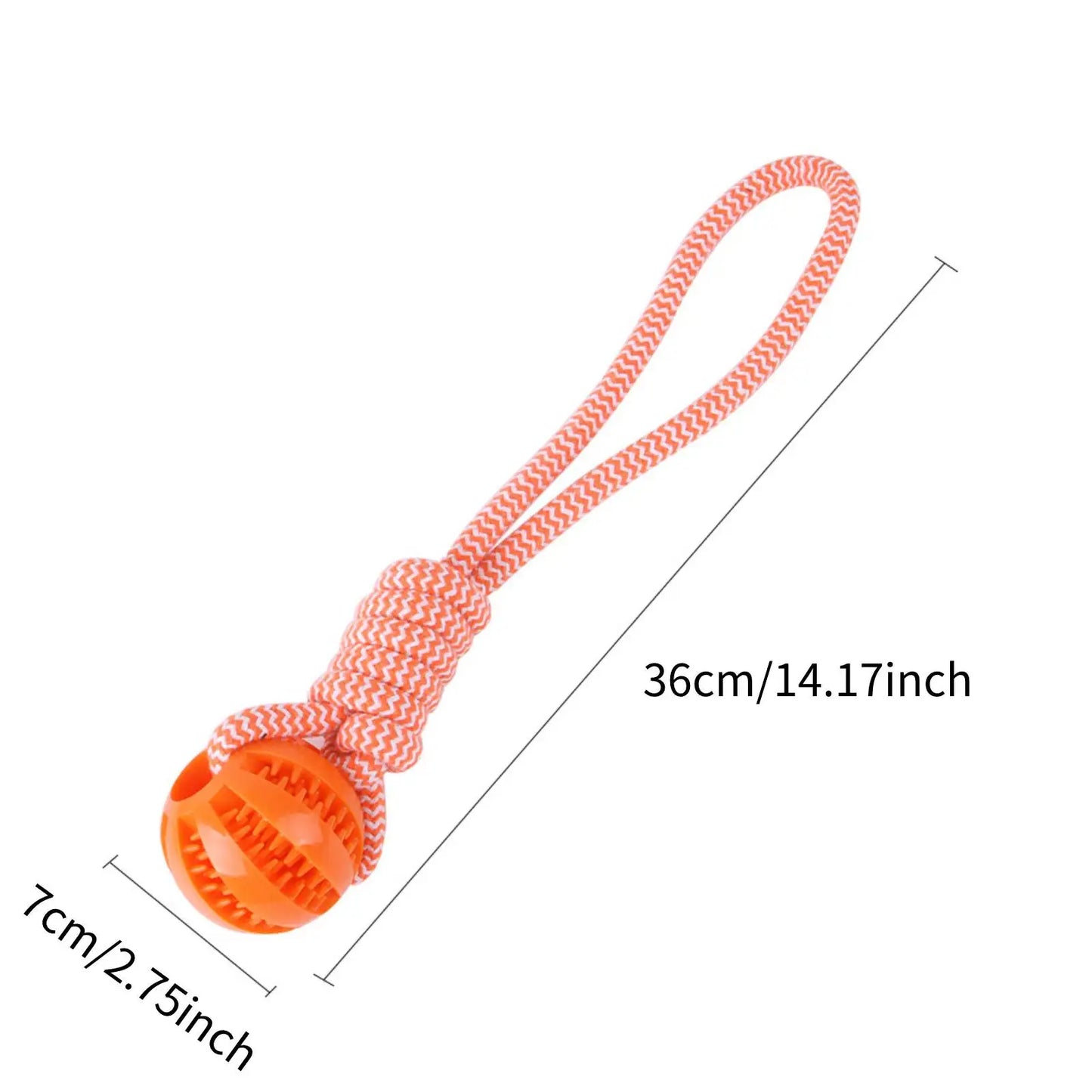 Interactive Dog Treat Ball with Rope