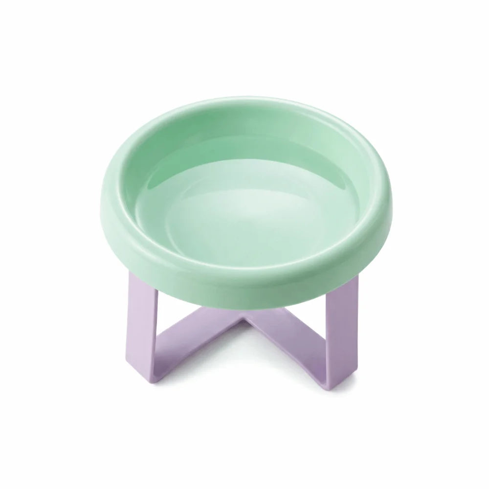 Pet Supplies Large Diameter Elevated Cat Bowl Anti-knock Anti-leakage High Foot Bowl Anti-spill Anti-choke Water Bowl Indoor Use