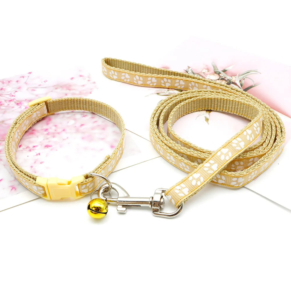 1pc Cute Dog Leash and Collar Set 1.2M for Puppy Cat Traction Rope Dog Collar Harness Durable Walking Pet Supplies Anti-lost