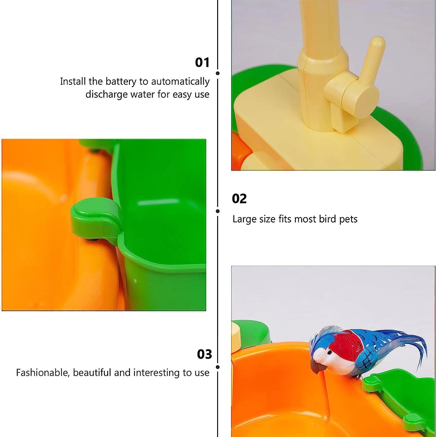 Parrot Automatic Shower Pet Bird Bath Cage Basin Parrot Bath Basin Parrot Shower Bowl Birds Accessories Parrot Toy Bird Bathtub