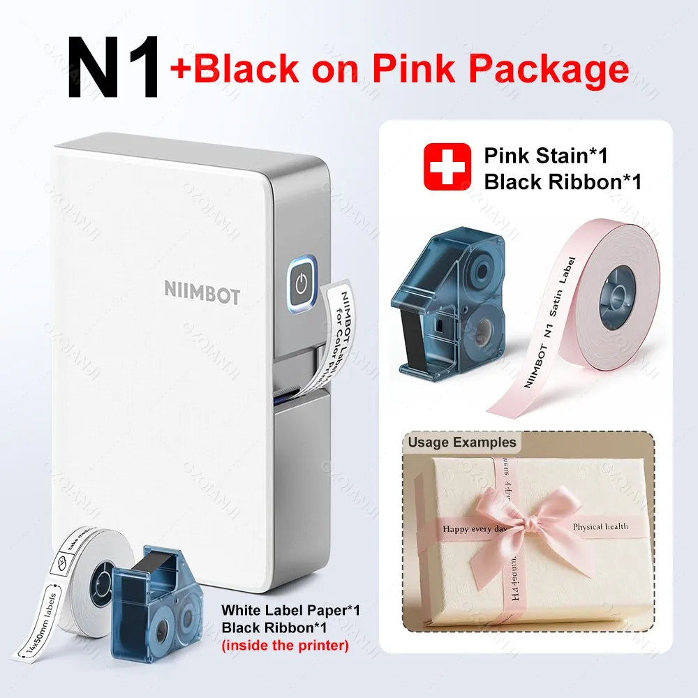 Niimbot N1 Mini Thermal Transfer Label Sticker Printer B18 Label Maker With Ribbon PET Papers For Jewelry Store Cable Cosmetics