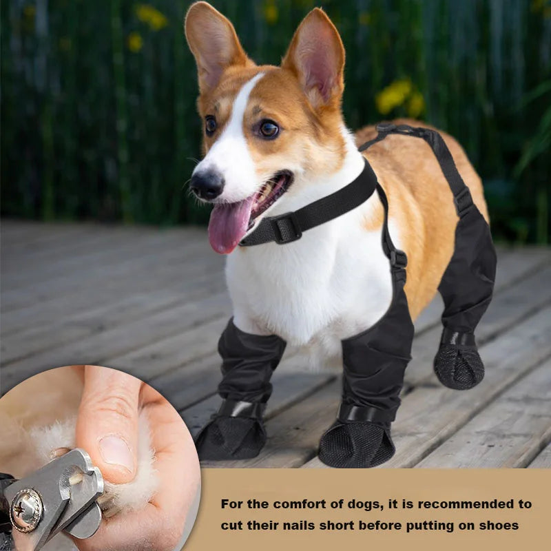 2025 New Anti-Slip Dog Shoes Pet Paw Protector Adjustable Rain Snow Booties for Outdoor Walking Running Pet Supplies Dog Shoe