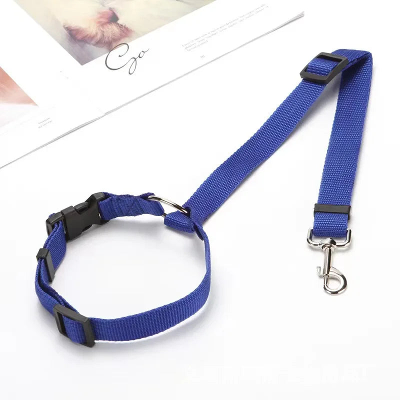 Solid Color 2 in 1 Pet Car Seat Belt Lead Leash BackSeat Safety Belt Adjustable Harness for Kitten Dogs Collar Pet Accessories