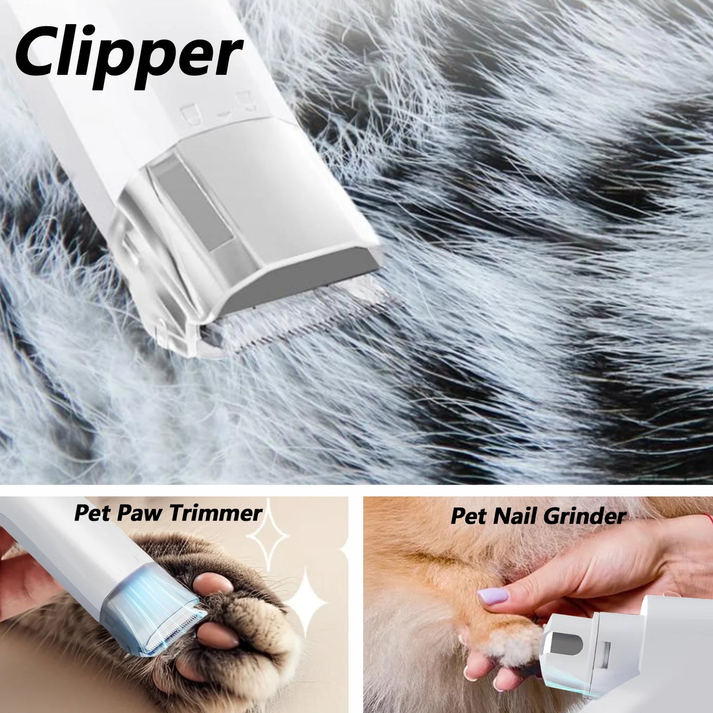 400W 7In1 Pet Vacuum Cleaner Dog Hair Dryer Grooming Set with Pet Hair Collection Cup and Hair Removal Tool Pet Hair Vacuum