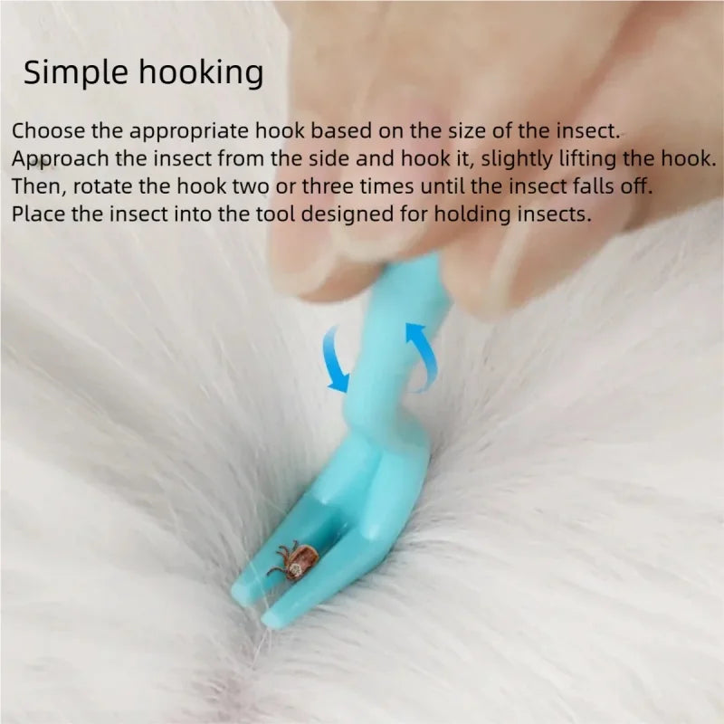 Pet Tick Remover Tool Set Tick Tweezer Flea Remover Hook Portable Mite Flea Extractor Clamp Safe Grooming Accessories for Pets