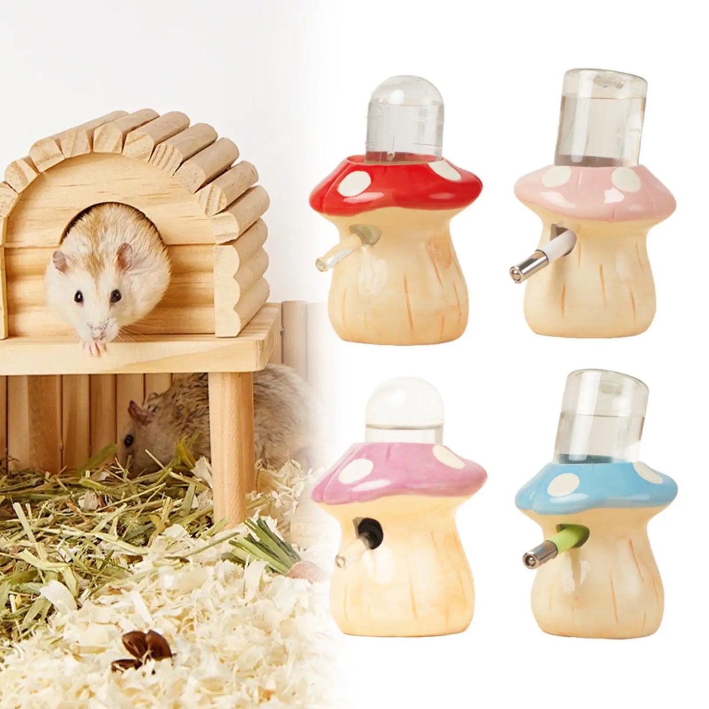 Hamster Water Bottle with Easy to Cage Accessories Ceramic for Ferret Rat