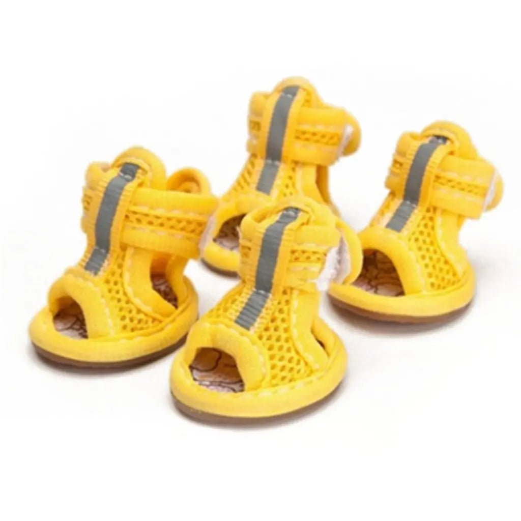 4pcs/pack Cute Casual Style Breathable Outdoor Spring Summer Wear Pet Supplies Dog Shoes Puppy Shoes Pet Sandals