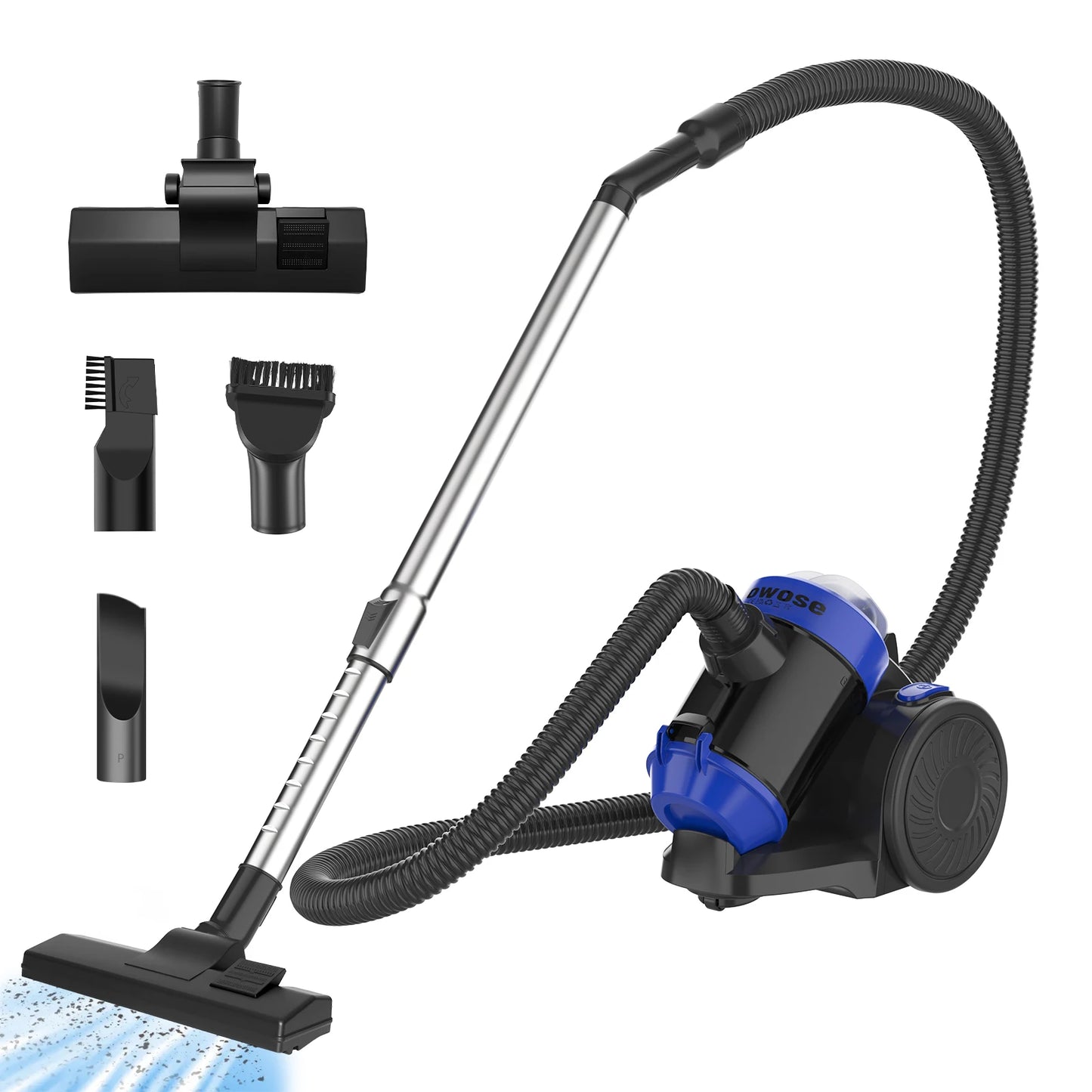 Bagless Vacuum Cleaner, 5000W Pet Hair Bagless Vacuum Cleaner Cylinder Carpet Cleaner with HEPA Filter, Long Reach, 3 In 1 Brush
