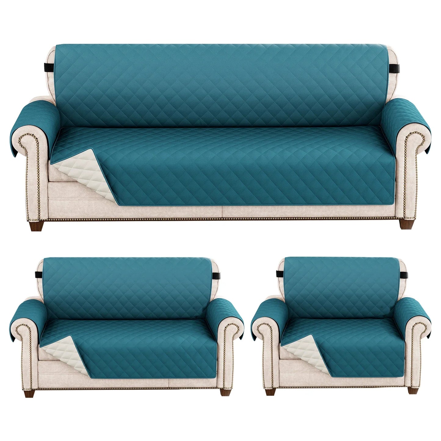 1pc Waterproof Sofa Cover Quilted Anti-wear Couch Covers for Dog Pet Kids Recliner Armchair Furniture 1/2/3/4 Seater Protect