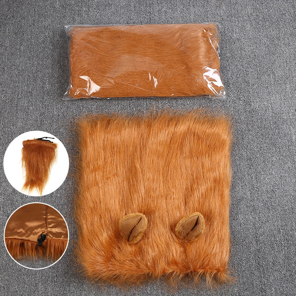 NONOR Cute Pet Dog Cosplay Clothes  Costume Lion Mane Winter Warm Pet for Large Dogs  Party Decoration with Ear Pet Accessories