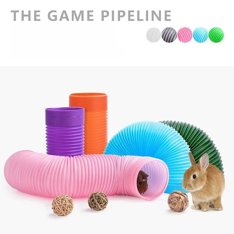 Hamster Game Pipeline Small Pet Fun Tunnel Telescopic 100cm Pipe Guinea Pig Hedgehog Totoro Ferret Product Rat Toys Stretch Tube