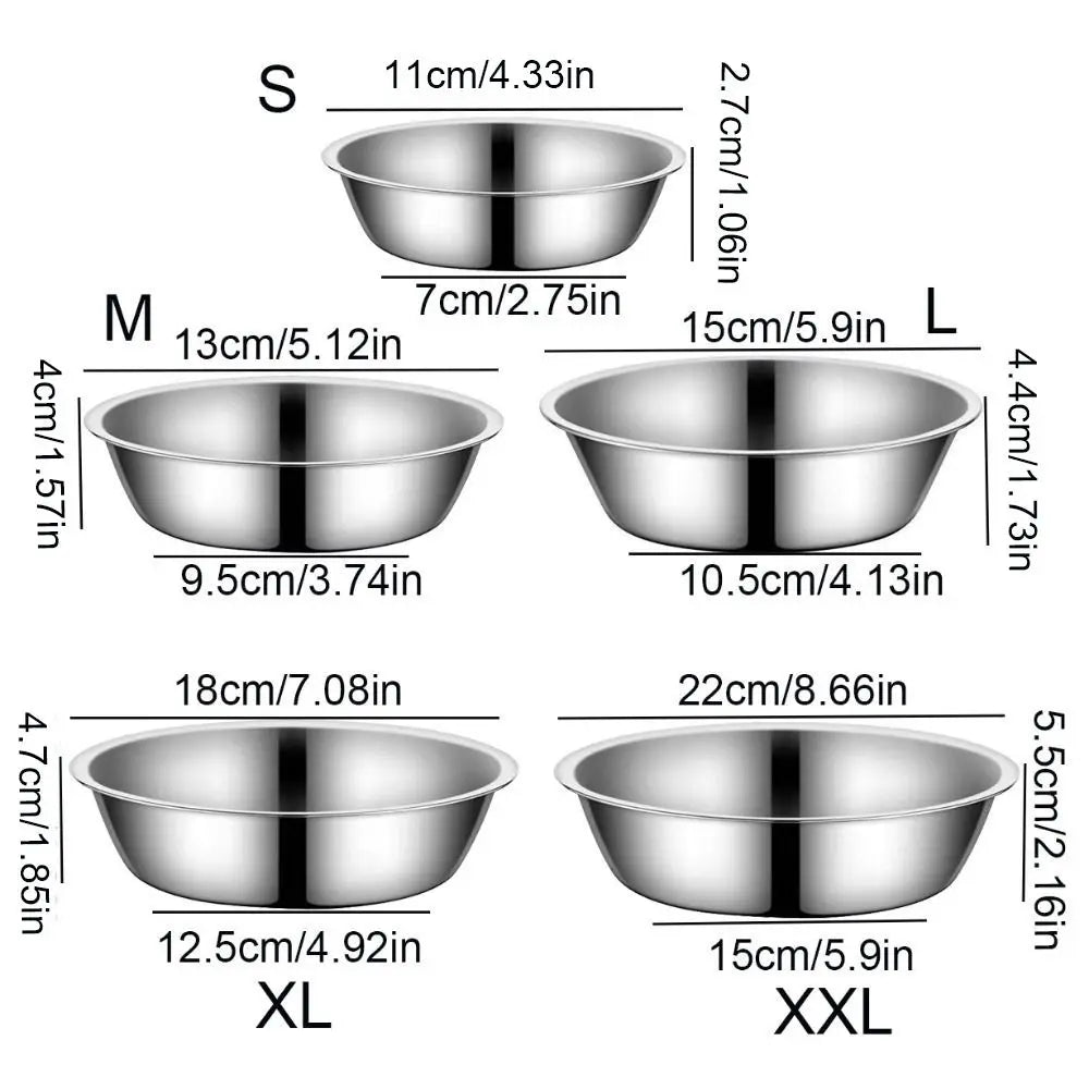Pet Supplies Large Capacity Dog Bowl Stainless Steel Non-rust Cat Water Feeder Bowls Silver Cat Feeder Puppy