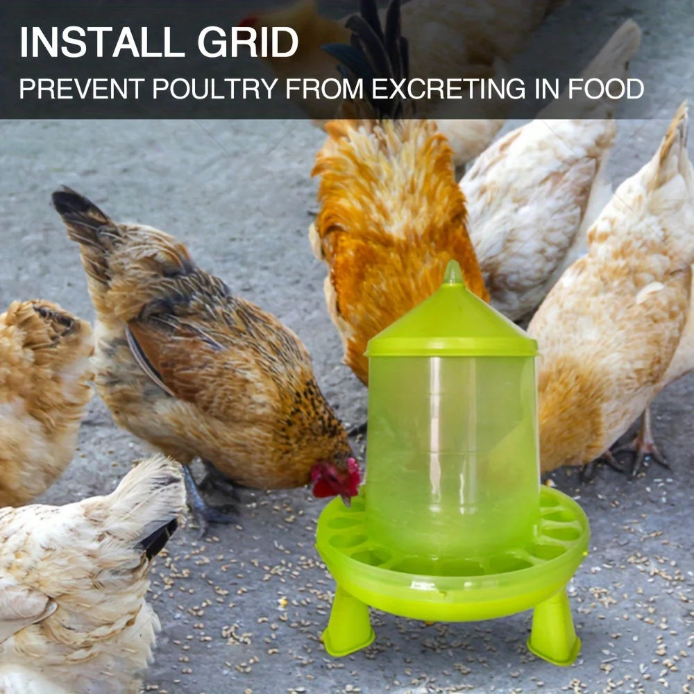 Transparent Feeder And Water Bucket Set for Poultry Hanging Self-Recovering Feeder with Base Tray Durable Polypropylene