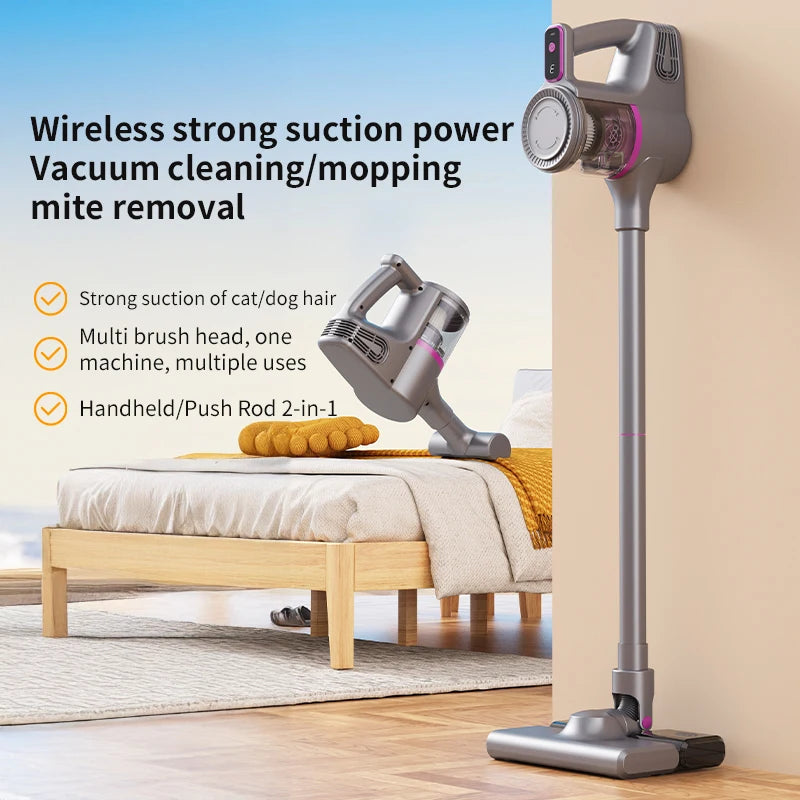 Cordless Vacuum Cleaner 15000Pa Strong Suction Stick Handheld 2 in 1 Lightweight for Carpet Hardwood Floor Pet Hair Car Cleaning