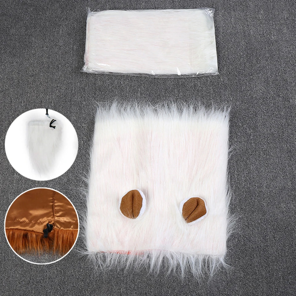 NONOR Cute Pet Dog Cosplay Clothes  Costume Lion Mane Winter Warm Pet for Large Dogs  Party Decoration with Ear Pet Accessories