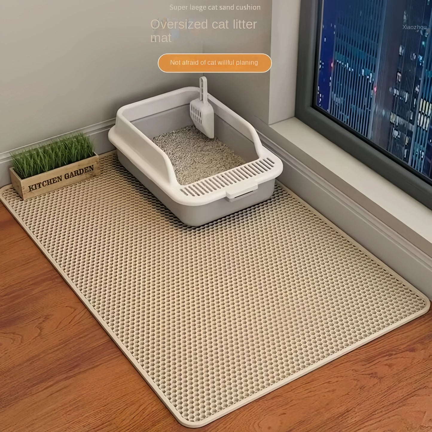 Waterproof Double Layer Cat Litter Mat Nonslip Washable Pet Box Mat For Cat Toilet And Sand Cleanup