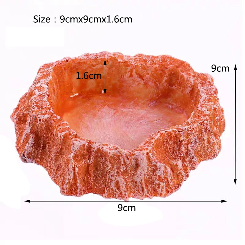 Pet Reptile Feeder Bowl Resin Aquarium Basin Food Water Pot Reptile Turtle Tortoise Scorpion Lizard Crabs Supplies Dropshipping