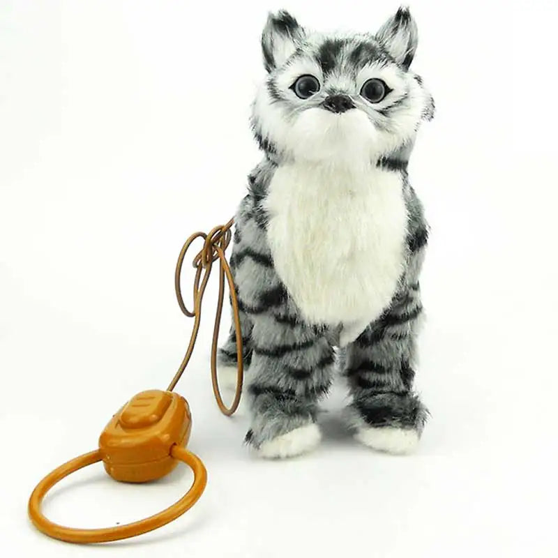 Electronic Cat Robot Dog Toy Electronic Plush Animal Pet Toy Singing Songs Walk Mew Leash Kitten Toys For Children Birthday Gift