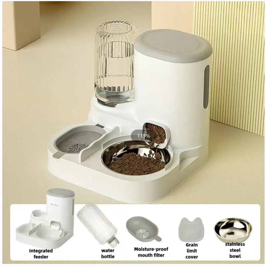Automatic Cat Bowl Feeder & Water Dispenser