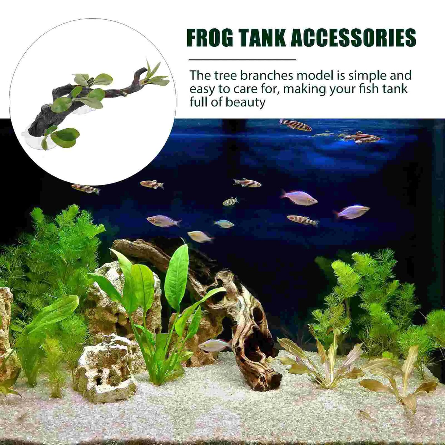Reptile Accessories for Habitat Simulated Resin Branches Animal Fish Lizard Tank Aquarium Decor Accessories Habitat Container