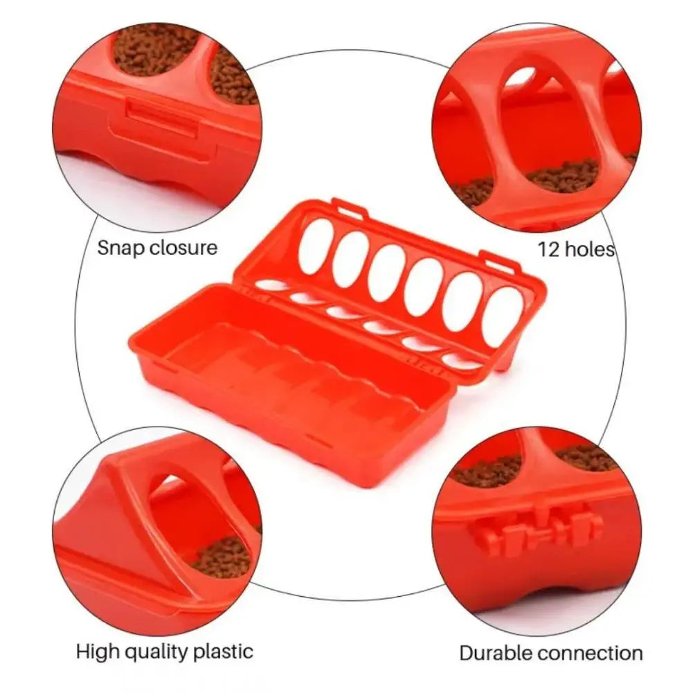 12-Hole Anti-Waste Poultry Feeder for Quail Chicks Pigeons – Durable Plastic Double-Sided Feeding Tray, Prevents Food Scattering