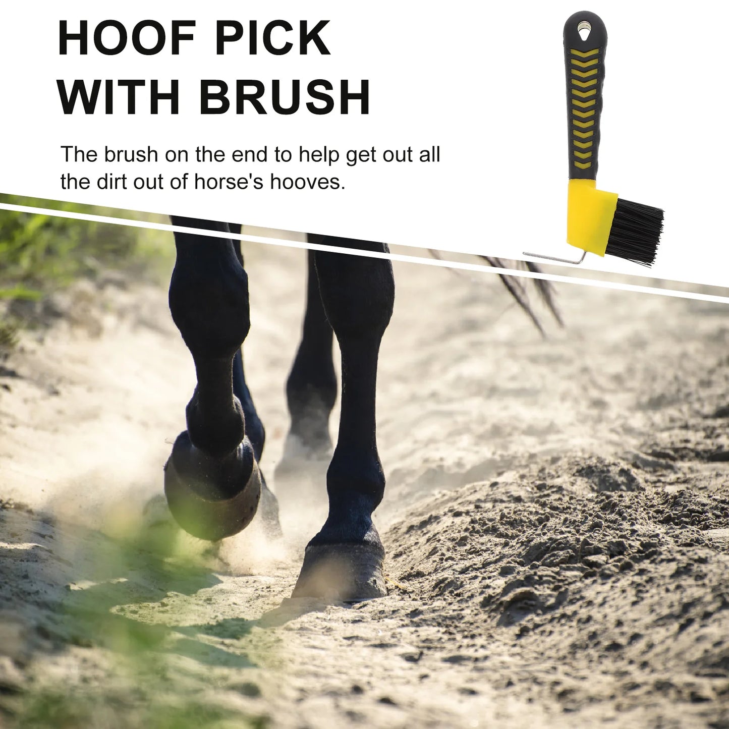 Stainless Steel Hoof Pick With Brush Handle For Horse Grooming And Hoof Care 1 Piece