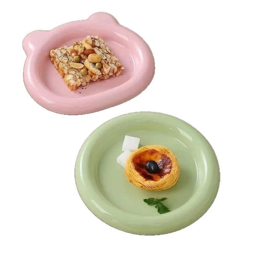 Durable Plastic PP Cat Bowls Cute Ins Kitten Bowl Little Bear Pet Supplies for Puppy Cat Home & Garden