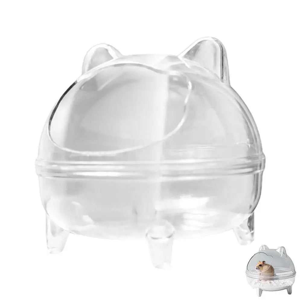 Hamster Toilet Chinchilla Bath House Golden Bear Bathroom Fully Transparent Field Of View Anti-spill for Gerbil Other Small Hams