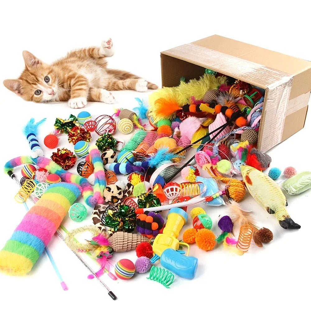 56pcs/28pcs/14pcs Cat Toys Mixed Pack.