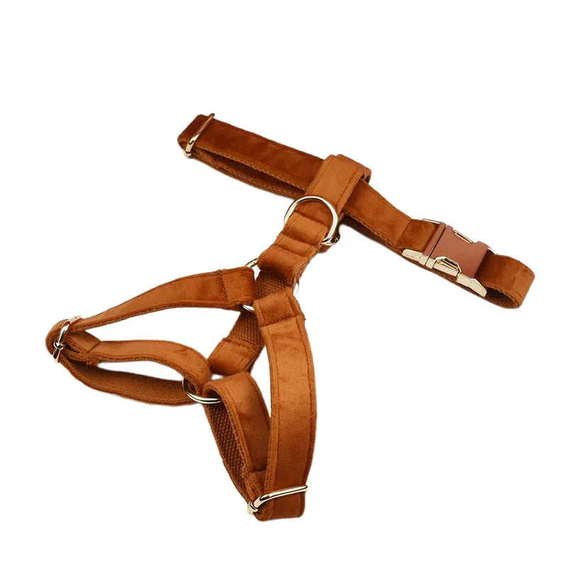 Ancient Pottery Velvet Dog Collar And Leash Set For Dogs Custom Engraved Nameplate Pet Supplies Dog Leash Velvet 21