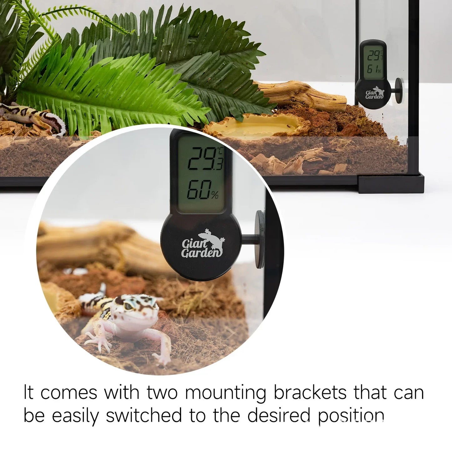 Reptile Hygrometer & Thermometer for Terrarium Gecko/Bearded Dragon/Frog/Tortoise Habitat Monitoring  reptile accessories