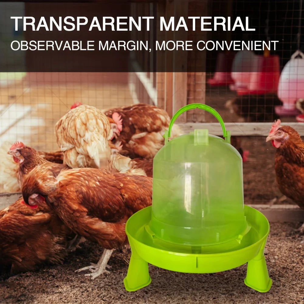 Transparent Feeder And Water Bucket Set for Poultry Hanging Self-Recovering Feeder with Base Tray Durable Polypropylene