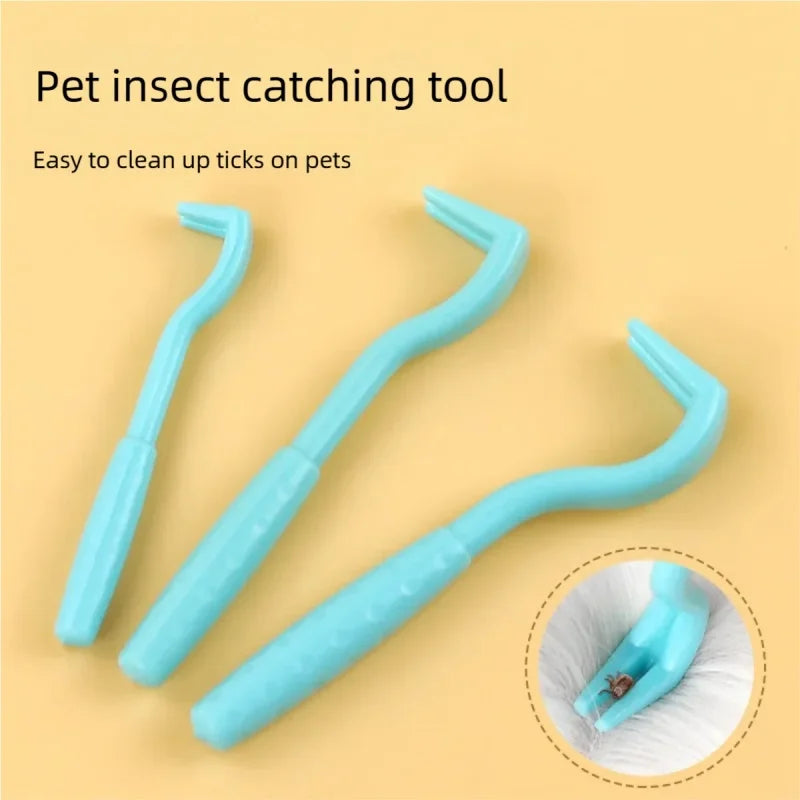 Pet Tick Remover Tool Set Tick Tweezer Flea Remover Hook Portable Mite Flea Extractor Clamp Safe Grooming Accessories for Pets
