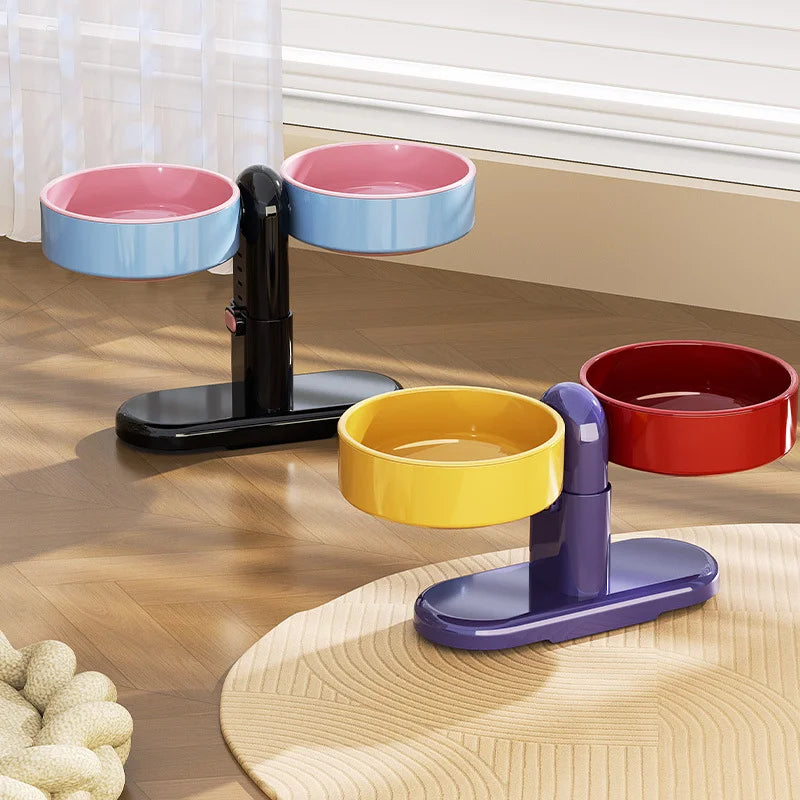 Pet supplies: Cat bowls/water bowls, dog bowls, tip-over resistant pet bowls, height adjustable.