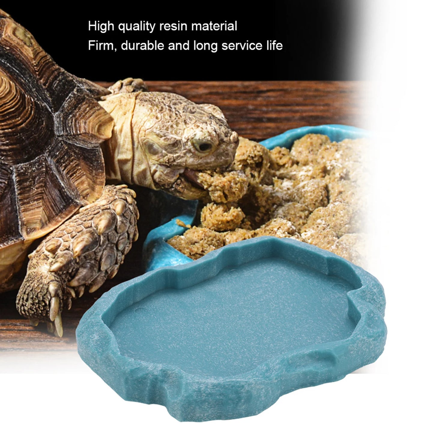 ABS Resin  Reptile Rock Food and Water Dish Feeder Bowl for Tortoise Lizard Reptile Feeder Lizard Feeder Reptile Bowl