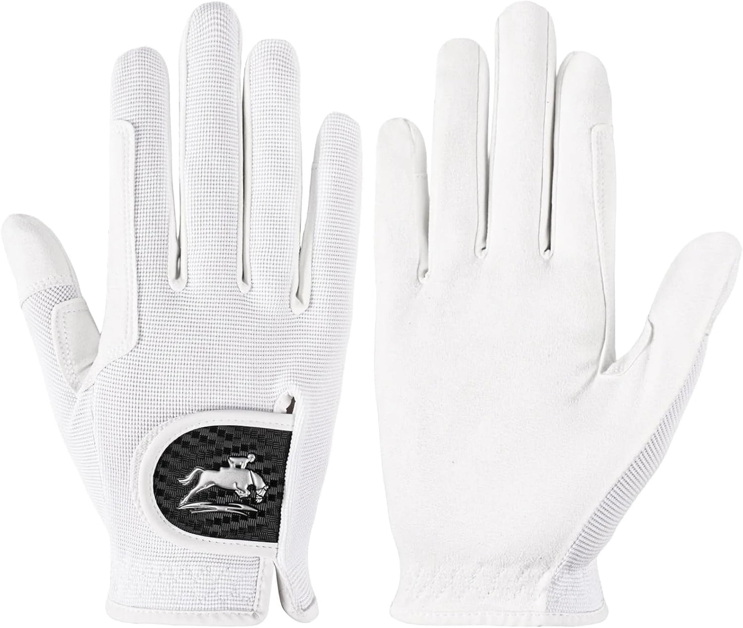 Lightweight Breathable Mesh Equestrian Gloves for Women, Color Pack Offering Comfortable Secure Grip in All Weather Conditions